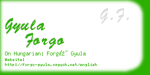 gyula forgo business card
